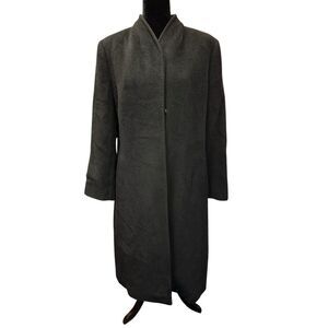Cinzia Rocca Black Wool Cashmere Long Coat US 14 Made in Italy